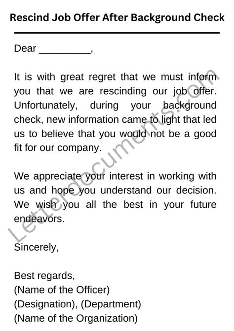 job offer rescinded after credit check
